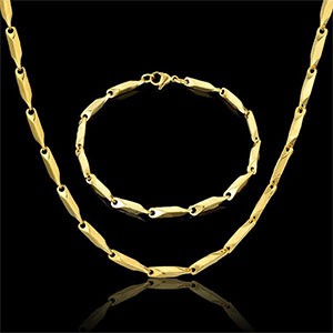 Vintage Jewelry Sets For Women Trendy Choker Necklace Bracelet Set Wholesale 3MM Steel Chain Gift Set