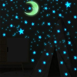 111pcs Luminous Wall Stickers Glow In The Dark Stars Sticker Decals for Kids Baby rooms Colorful Stickers Home decor