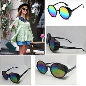 Fashion Round Steampunk Unisex Vintage UV 400 CE Sunglass Eyewear