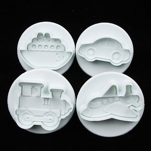 4PCS/set Airplane, Vehicle,Tank, Car Shape Plastic Biscuit Cookie Cutters Fondant Pastry Mold Cake Decorating Tools