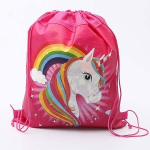 Unicorn Drawstring Bag for Girls Travel Storage Package Cartoon Unicorn School Backpack Children Birthday Party Favors School Bag