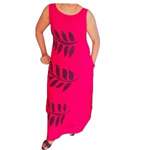 Cotton (100%) Pink batick frock for women