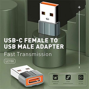 LDNIO USB C Female to USB Male Adapter Fast Transmission