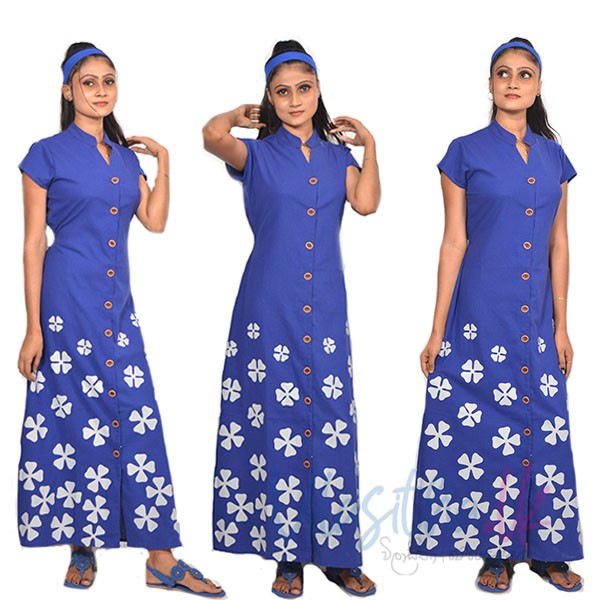 Fashion Women Long Sleeve Floral Print Maxi Ladies Casual Dress.