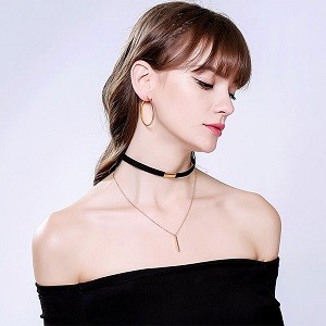 Fashion Black Velvet Choker Necklaces Jewelry For Women