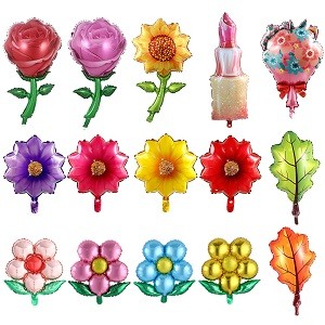 Rose Flower Foil Balloons Valentines Day Gift Roses Bouquet Balloons Anniversary Bridal Room Wedding Party Decorations Kids Toys