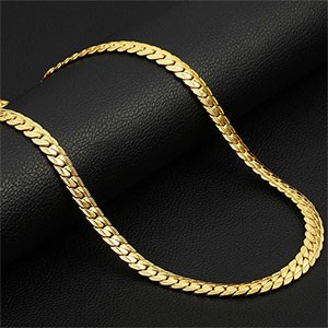 Punk 47mm Embossing Flat Snake Chain Necklace Gold Silver Color Stainless Steel Chains For Men Women Fashion Jewelry 18 29