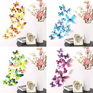 12pcs/set Hollow 3D Butterfly Wall Sticker for Wedding Decoration living room window Home Decor Butterflies stickers 02