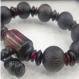 Black Natural Volcanic Lava Sponge Beads Bracele 14mm