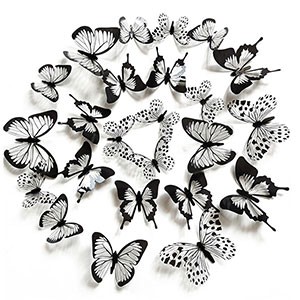 12pcs/set Hollow 3D Butterfly Wall Sticker for Wedding Decoration living room window Home Decor Butterflies stickers 08