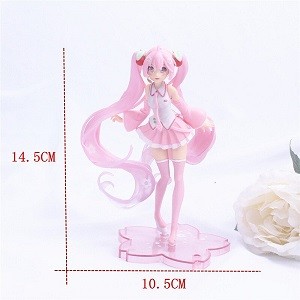 Japan Anime pink hair pink clothes Sakura Action Figures snow Girls PVC Figure Model Toys girl chrismas gifts home deco