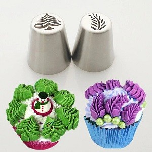 1Pc Stainless Steel Cake Nozzles Christmas Tree Leaf Pattern Baking Reusable Icing Piping Cream Cake Decorating Tool