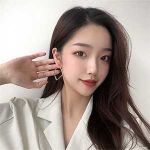 Korean Trendy Gold Color Square Hoop Earrings