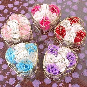 6pcs Valentines Day Gift for Girlfriend Rose Flower Soap Wedding Gifts for Guests Gift To A Girl Bridesmaids Gift Party Favors