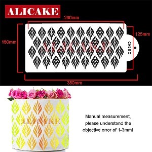 Cake Stencil Leaf Shape Pattern Cake Decorating Plastic Lace Cake Boder Stencils Template Drawing Mold Tool Bakeware 06