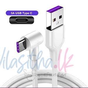 USB C Cable 5A Super Fast Charge TYPE-C Elbow Data Cable For Huawei Samsung Xiaomi Mobile Phone Accessories.