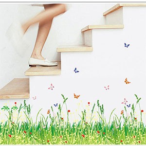 Baseboard grassland waterproof Removable Art Vinyl Wall Stickers Mural Decals home decor