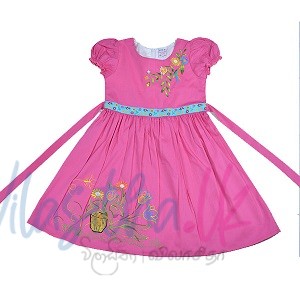 Short Sleeve Embroider Dress For Girls