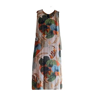 Sleeveless Round Neck Vintage Frock