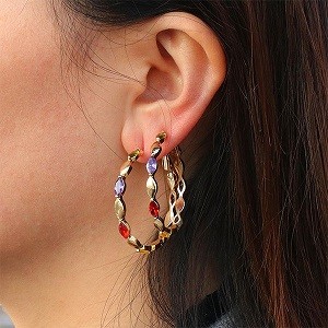 Cubic Zirconia Hoop Earrings For Women