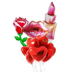 33pcs Large Red Lips Lipstick Foil Balloon Birthday party Wedding decoration 18'' heart Love Helium Balloons Adult party shower