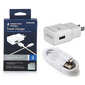 SAMSUNG SAMEP-TA20JWEUSTA OEM Adaptive Fast Charging Wall Charger for SAMSUNG Galaxy S6Edge-6 - White - Retail Packaging