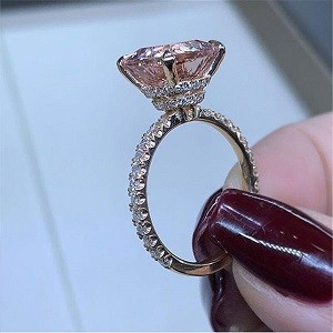 Wedding Rings For Women Rose Gold Color Bridal Engagement Ring