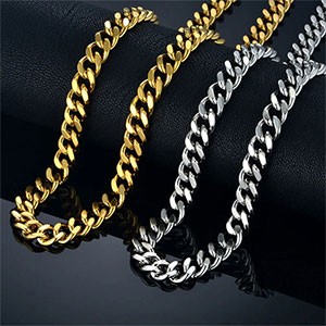 Neck Heavy Gold Chain For Men Big Long Necklaces Male Gold Color Hiphop Stainless Steel Cuban Chain Necklace 2020 Collares