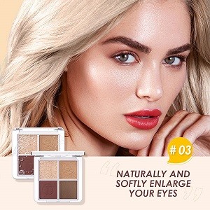 4 Color Eyeshadow Palette Peach Waterproof Long Lasting