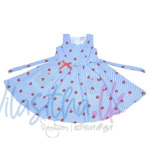Toddler Kids Baby Girl Sleeveless Dress (Stawberry Printed)