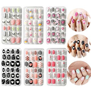 24Pcs/Lot Nails Art Tips With Designs Manicure False Nail Tips