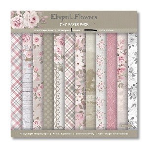 KSCRAFT 12 Sheets Elegant Flowers Scrapbooking Pads Paper Origami Art Background Paper Card Making DIY Scrapbook Paper Craft