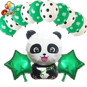 13pcs Cartoon Panda Foil Balloons baby Birthday Party Decoration Animal Panda 18 inch Star helium Balloon Set Globos Kids toys