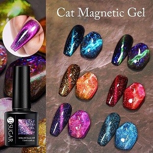 Luminous Cat Magnetic Nail Gel Polish Set with Magnet Stick Glitter