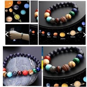 Universal Bracelets, 9 Planets Universal Guardian Star Blue Sand Stone Eight Planets Bracelet Sky Starlight Galaxy Bracelet Men or Women Reiki Jewelry