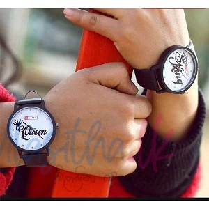 WHITE DIAL KING/QUEEN COUPLE WATCHES FOR HIM/HER