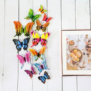 12pcs/set Hollow 3D Butterfly Wall Sticker for Wedding Decoration living room window Home Decor Butterflies stickers 06
