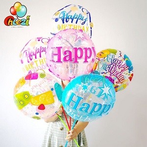 7pcs 18 Inch Transparent Birthday Foil Balloons Adult Birthday Party Decoration Kids Helium Ballon Cartoon Globos
