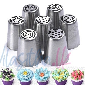 7PCS Stainless Steel Russian Tulip Icing Piping Cake Nozzles Cake Decorating Fondant Baking Accessories