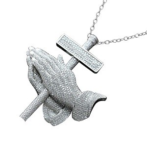 Praying Hands Pendant Cross Necklace Necklaces Korean Fashion Gothic Accessories Kpop Vintage Gothic Wholesale Items Wholesale