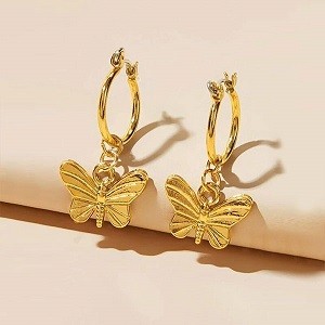 Butterfly Stud Earrings Gold Color Earrings