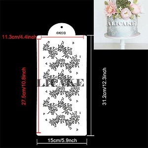 Cake Stencil Leaf Shape Pattern Cake Decorating Plastic Lace Cake Boder Stencils Template Drawing Mold Tool Bakeware 04