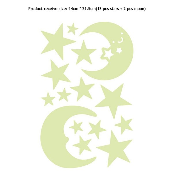 3D Bubble Luminous Stars Moon Dots Wall Sticker for room bedroom home decoration Glow in the dark combination Stickers