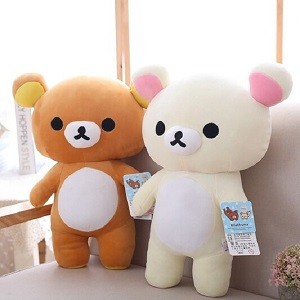 20cm Big size Rilakkuma Couple Plush doll Stuffed toys soft Pillow Anime Yellow chicken cartoon animal gifts For girlfriend