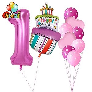10 pcs Baby Shower 1st 2 3 4 5 Birthday Party Decor 40inch Number Foil Balloons Supplies Baby boy Girl balls latex helium globos