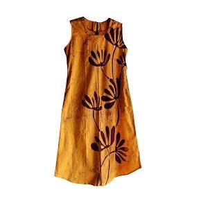 Bathik Frock 100% Cotton For Trending Fashion - Yellow