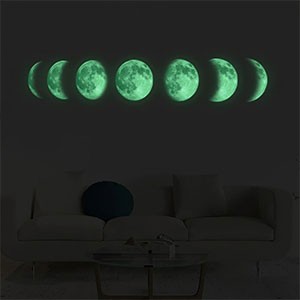 Luminous Moon phase 3D Wall Sticker living room wall decoration Mural background decor Glow in the dark stickers