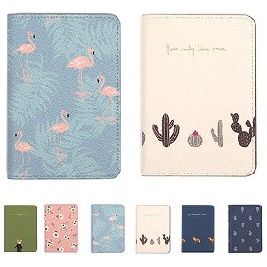 Flamingo Passport Covers Travel Accessories Creative PU Leather ID Bank Card Bag Men Women Organizers Business Holder Wallets