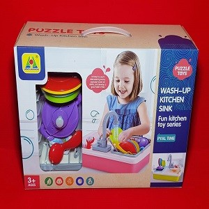 Toy Kitchen Sink with 19 Pcs Accessory Play Set