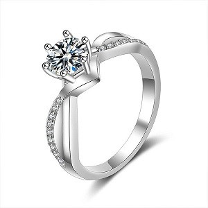 Wedding Rings For Women Classic Jewelry Bridal Silver Color